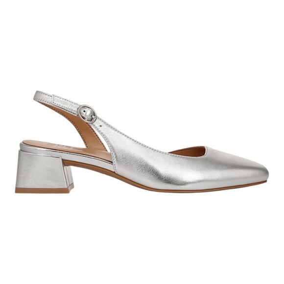 Naturalizer Womens Jayla Slingback Mid Heel Square Toe Pumps Silver Size 8 1/2 M - Picture 2 of 4